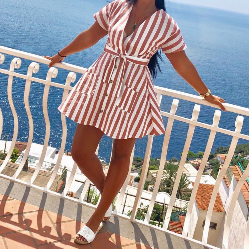 Summer Stripe Dress Cotton